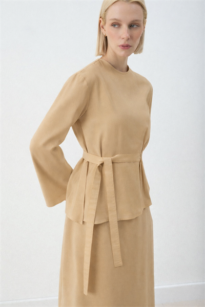 MİORİ BLERA ETEKLİ CUPRA TAKIM CAMEL