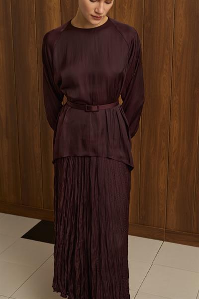 MİORİ GALA CRASH ETEKLİ TAKIM BORDO