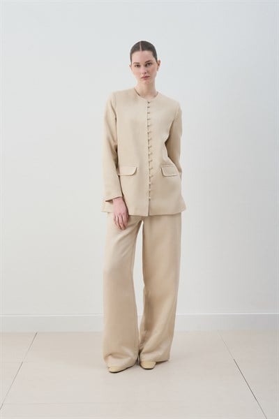 MİORİ GRESSA CEKET PANTOLON LYOCELL KETEN TAKIM NATURAL