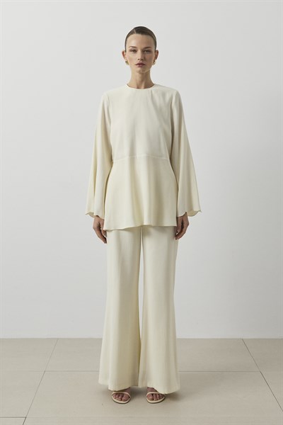 MİORİ JESSE TAŞLANMIŞ MODAL PANTOLONLU TAKIM EKRU