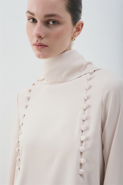 MİORİ MİSSE  BRİT DÜĞMELİ SOFT-TOUCH PANTOLONLU TAKIM TAŞ