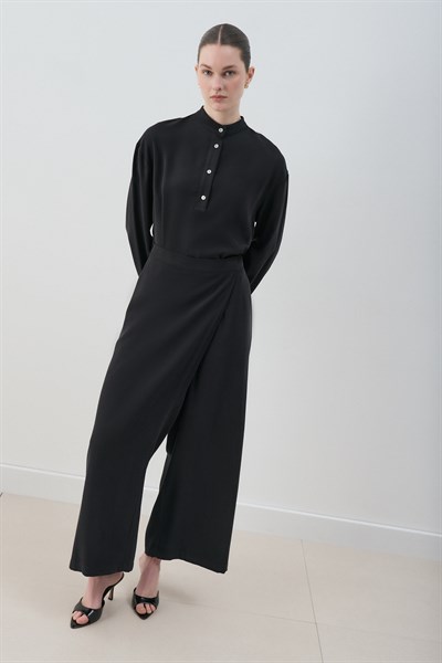 MİORİ RONEA TAŞLANMIŞ MODAL PANTOLONLU TAKIM SİYAH
