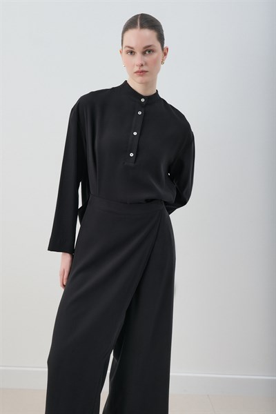 MİORİ RONEA TAŞLANMIŞ MODAL PANTOLONLU TAKIM SİYAH