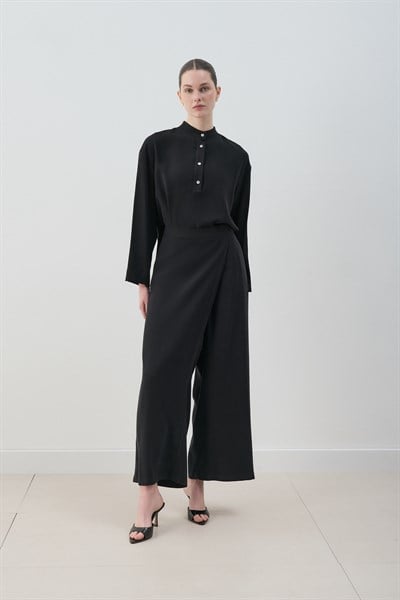 MİORİ RONEA TAŞLANMIŞ MODAL PANTOLONLU TAKIM SİYAH