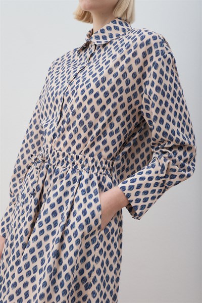 MİORİ VALENA ETEKLİ KREP TAKIM MAVİ