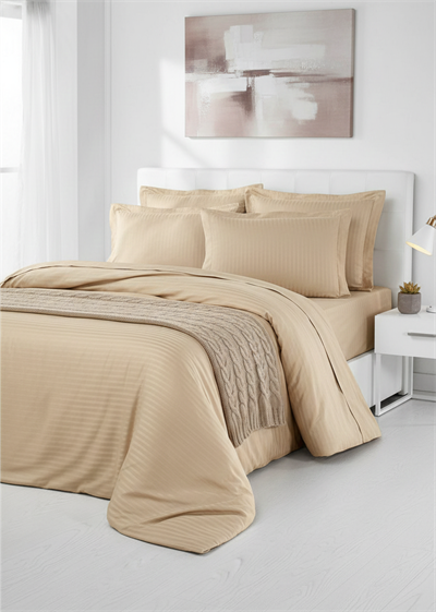 Deluxe Saten Nevresim Takımı Çift Kişilik - Sarı