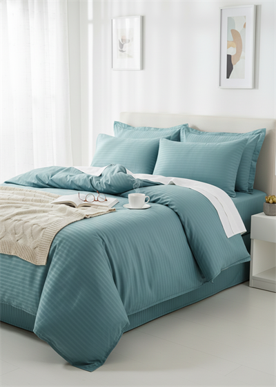 Deluxe Saten Nevresim Takımı Çift Kişilik - Mavi