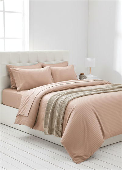 Deluxe Saten Nevresim Takımı Çift Kişilik - Bej