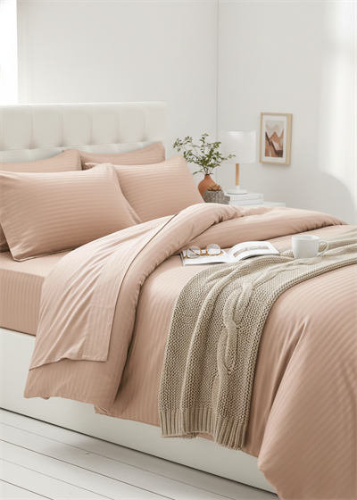 Deluxe Saten Nevresim Takımı Çift Kişilik - Bej