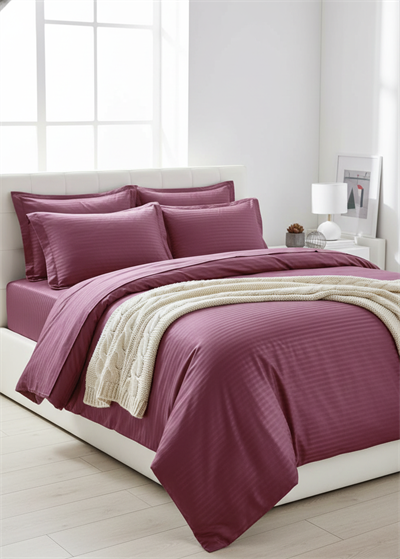Deluxe Saten Nevresim Takımı Çift Kişilik - Mürdüm