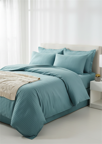 Deluxe Saten Nevresim Takımı Çift Kişilik - Mavi