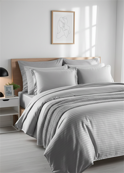 Deluxe Saten Nevresim Takımı Çift Kişilik - Antrasit