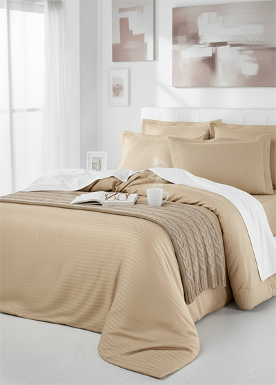 Deluxe Saten Nevresim Takımı Çift Kişilik - Sarı