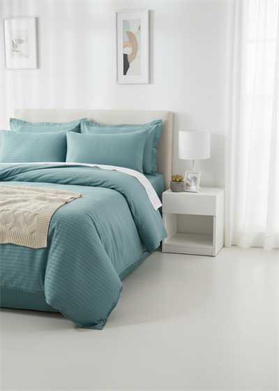 Deluxe Saten Nevresim Takımı Çift Kişilik - Mavi