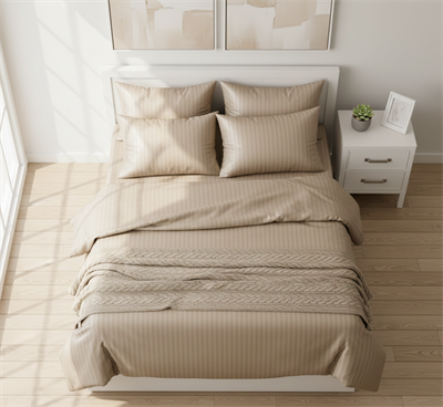 Deluxe Saten Nevresim Takımı Çift Kişilik - Sarı