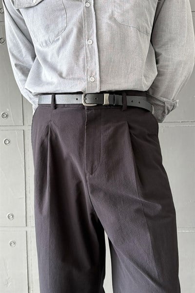Erkek Baggy Fit Gabardin Kumaş Pantolon Siyah