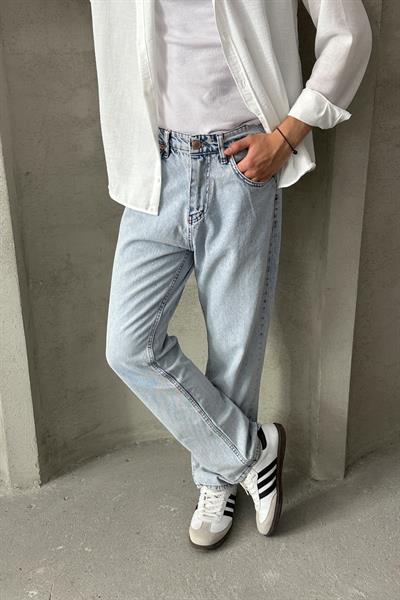 Erkek Baggy Jean Pantolon Mavi