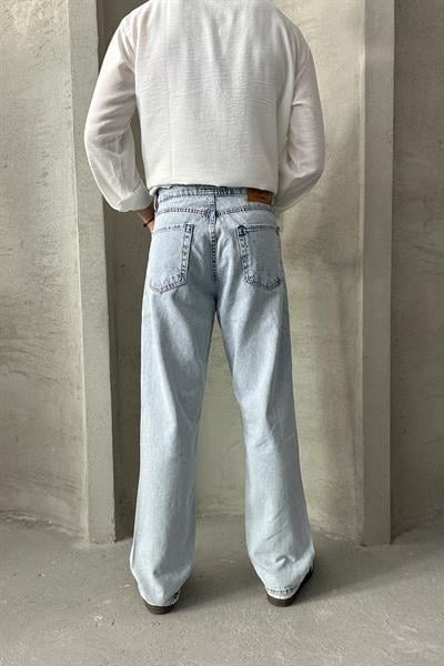 Erkek Baggy Jean Pantolon Mavi