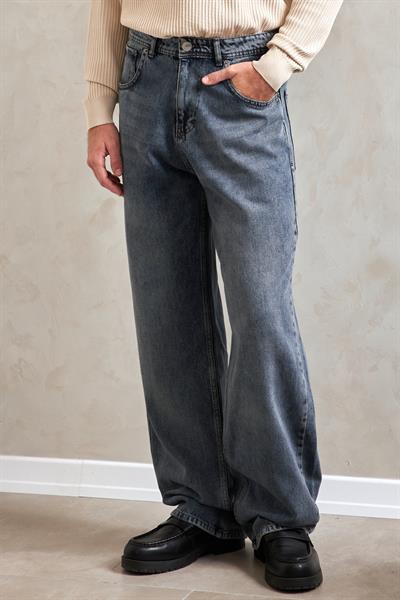 Erkek Ekstra Baggy Jean Pantolon Açık Mavi