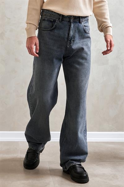 Erkek Ekstra Baggy Jean Pantolon Açık Mavi