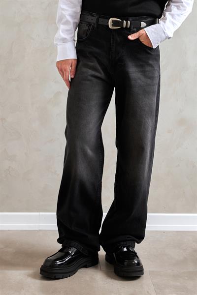 Erkek Ekstra Baggy Jean Pantolon Antrasit