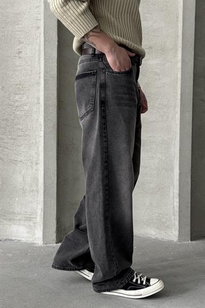 Erkek Ekstra Baggy Jean Pantolon Gri