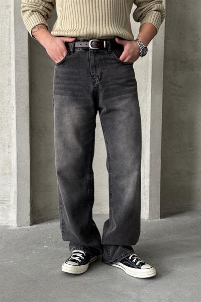 Erkek Ekstra Baggy Jean Pantolon Gri