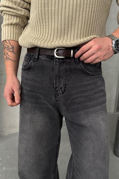 Erkek Ekstra Baggy Jean Pantolon Gri