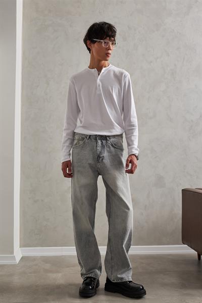 Erkek Ekstra Baggy Jean Pantolon Grimelanj
