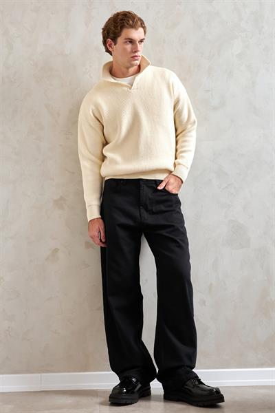 Erkek Ekstra Baggy Jean Pantolon Siyah