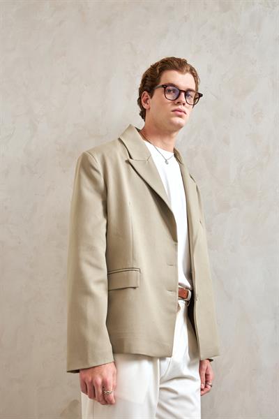 Erkek Oversize Blazer Ceket Haki