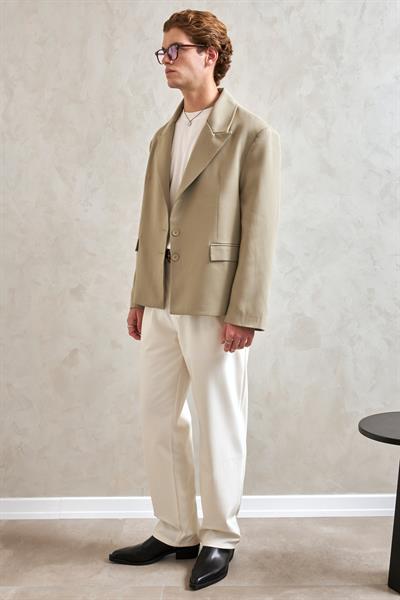 Erkek Oversize Blazer Ceket Haki