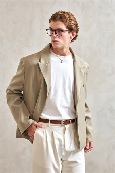 Erkek Oversize Blazer Ceket Haki