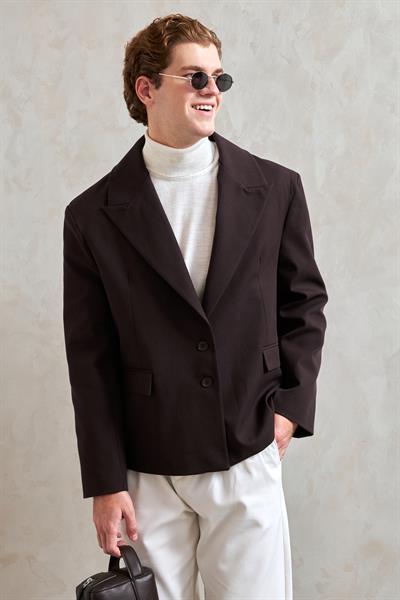 Erkek Oversize Blazer Ceket Kahverengi