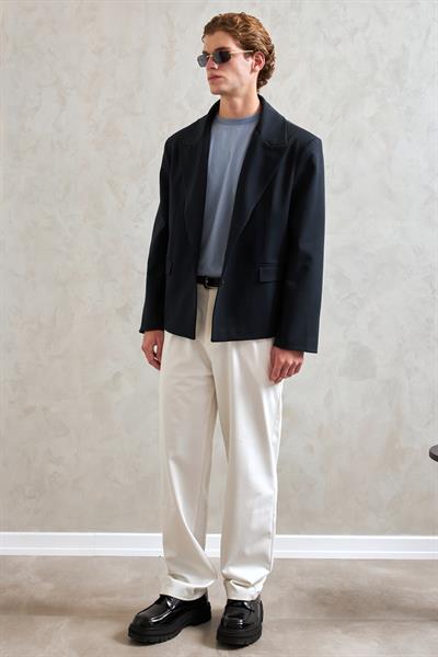 Erkek Oversize Blazer Ceket Lacivert