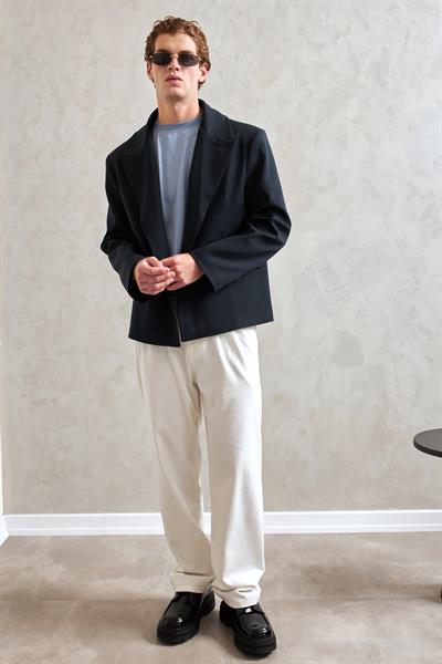Erkek Oversize Blazer Ceket Lacivert