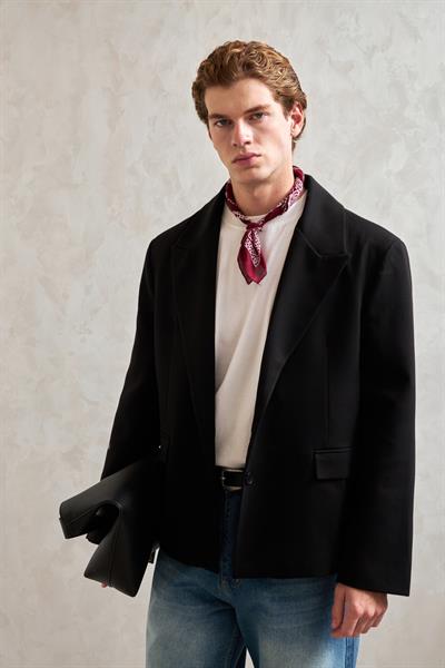 Erkek Oversize Blazer Ceket Siyah