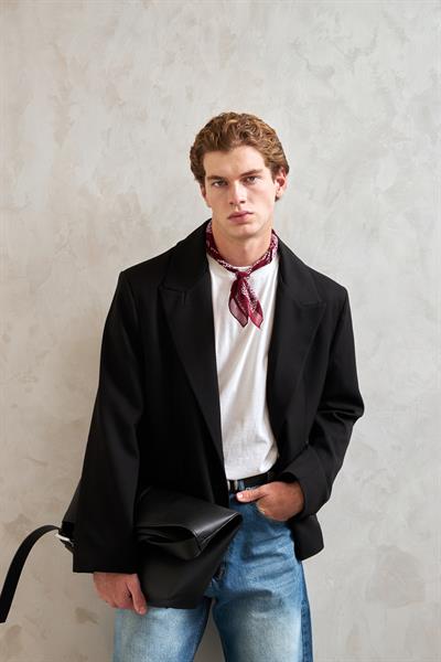 Erkek Oversize Blazer Ceket Siyah