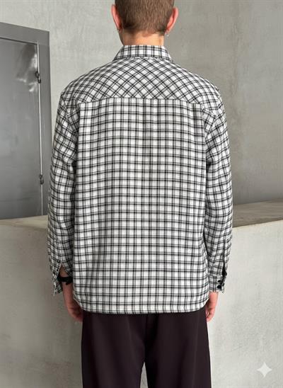 Erkek Oversize Kesim Kareli Gömlek Grimelanj