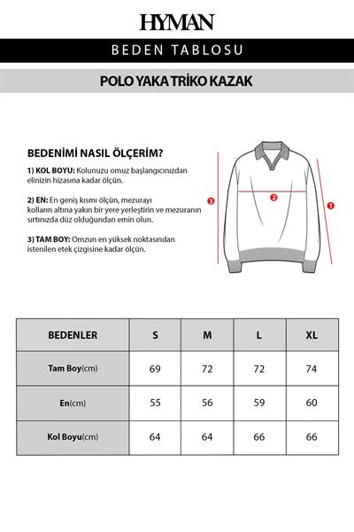 Erkek Polo Yaka Fitilli Oversize Triko Kazak Petrol Yeşil