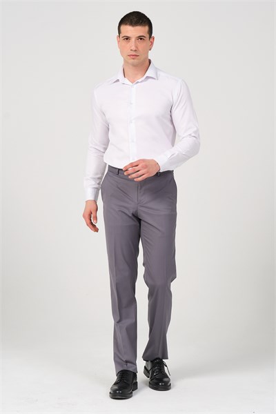Erkek Regular Fit Kumaş Pantolon Gri