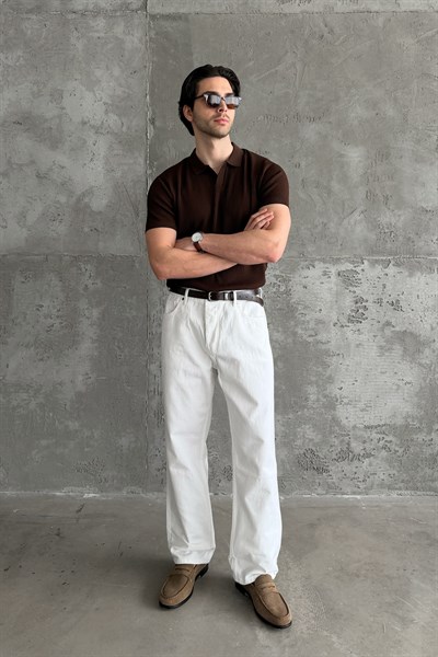 Erkek Regular Jean Pantolon Beyaz