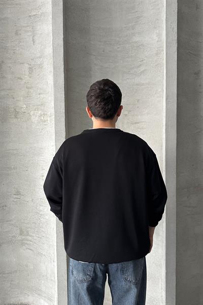 Erkek Seattle Baskılı Oversize Sweatshirt COKRENKLI
