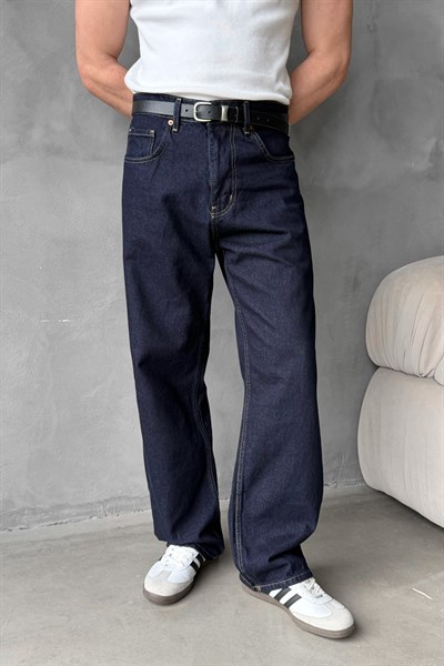 Erkek Ekstra Baggy Jean Pantolon Lacivert