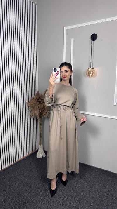 OYSH-O MODEL ÖNDEN BAĞLAMALI UZUN ELBİSE