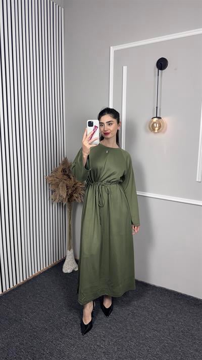 OYSH-O MODEL ÖNDEN BAĞLAMALI UZUN ELBİSE