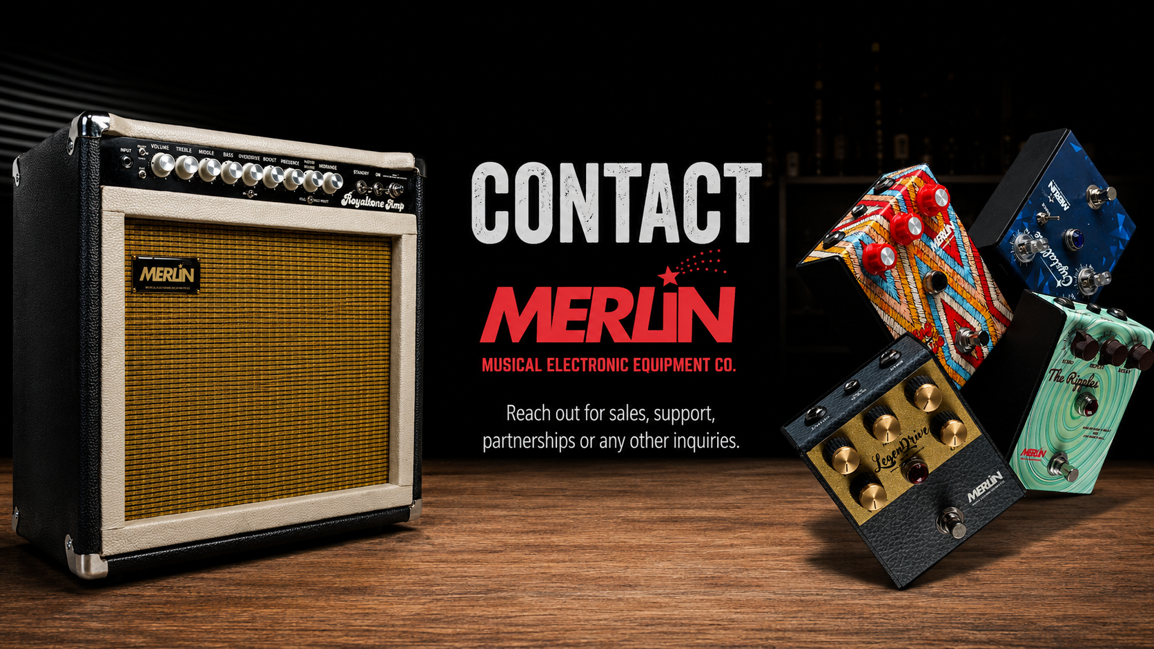 Contact MERLIN Musical Electronics - Guitar Amplifiers and Effects Pedals