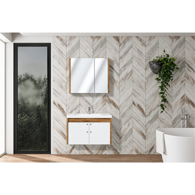 Alaçatı 80cm Banyo DolabıAlaçatı 65 cm Banyo Dolabı | Country Tarzı Şık Banyo Mobilyası | Beyaz, Lavabolu ve Aynalı Banyo DolabıBanyo DolabıUBM BANYO MOBİLYASIALÇT 80DUŞHOMEAlaçatı 80cm Banyo Dolabı