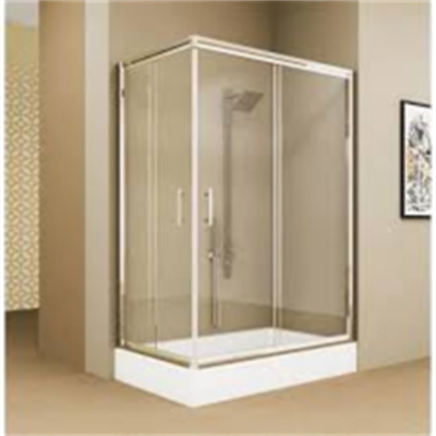 DUŞHOME DUŞAKABİN GLORY SERİSİ 130*80DİKDÖRTGEN DUŞ TEKNESİ+KÖŞE AÇILIR 5MM ŞEFFAF CAM KABİN