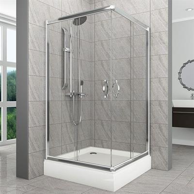 DUŞHOME DUŞAKABİN GLORY SERİSİ SÜRGÜLÜ 110X110 KARE,KÖŞE AÇILIR TEKNE+KABİN